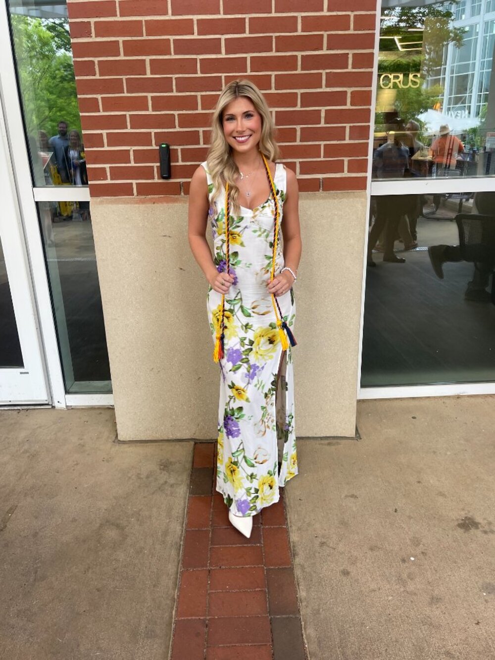 Princess Polly White Maxi Dress - Floral with Slit